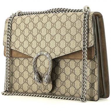 Bolso bandolera Gucci  Dionysus modelo grande  en lona Monogram beige y ante beige