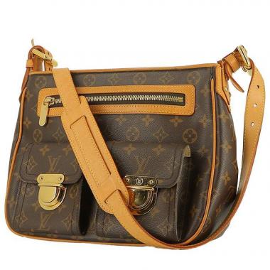 Louis Vuitton Monogram Leather Hudson Messenger GM Bag Brown