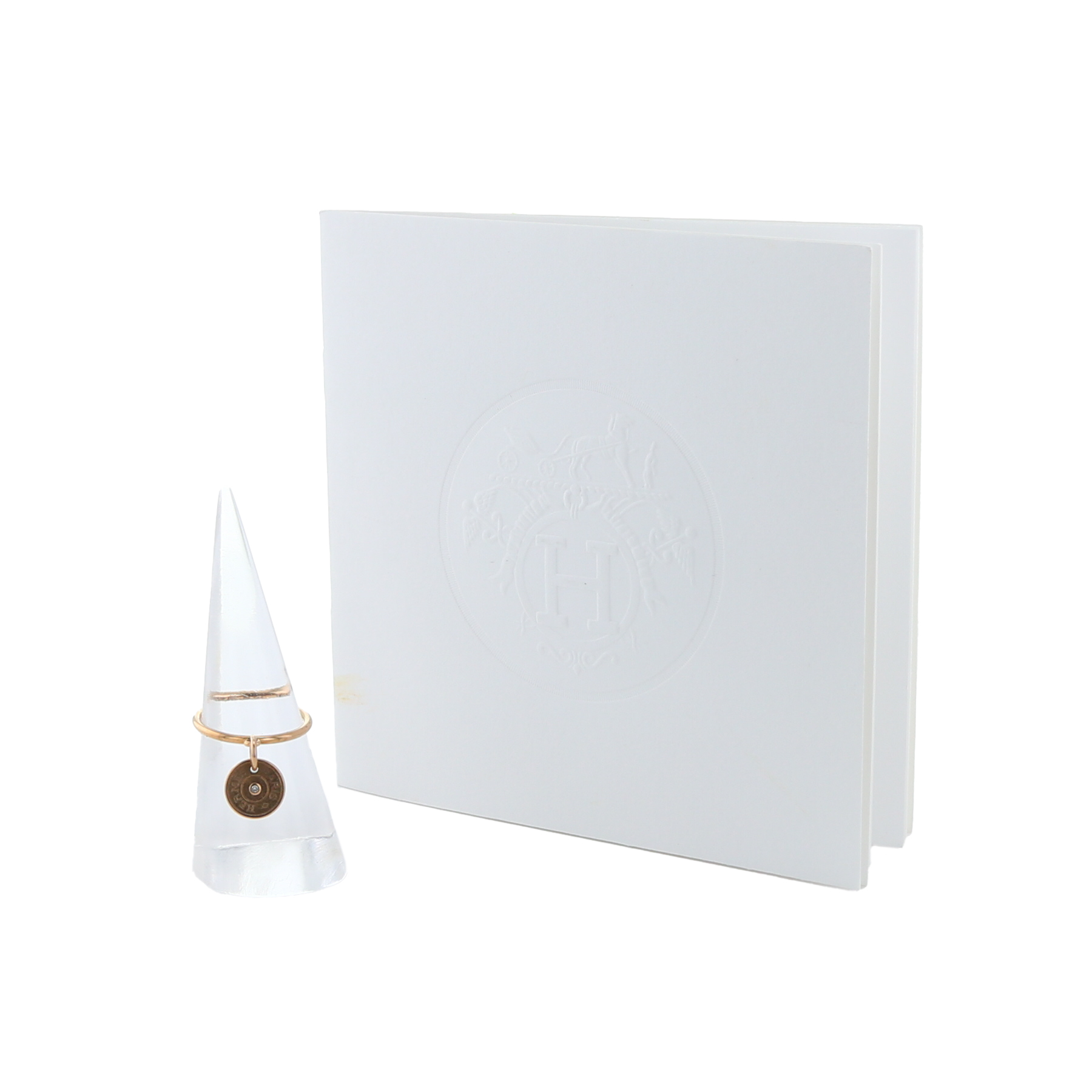 Anello Hermès Clou de selle in oro rosa e diamante - Detail D2