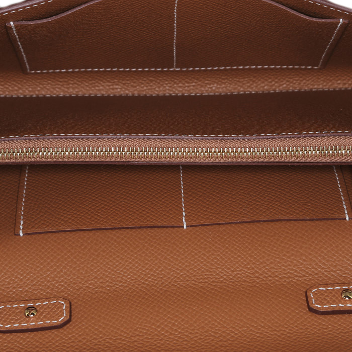 Bolso/bolsito Hermès  Kelly To Go en cuero epsom color oro - Detail D2