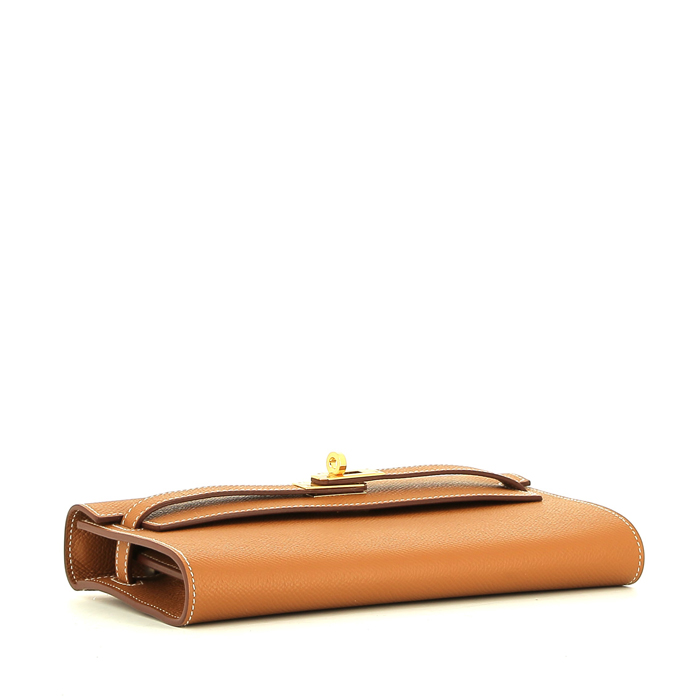 Hermès  Kelly To Go handbag/clutch  in gold epsom leather - Detail D4
