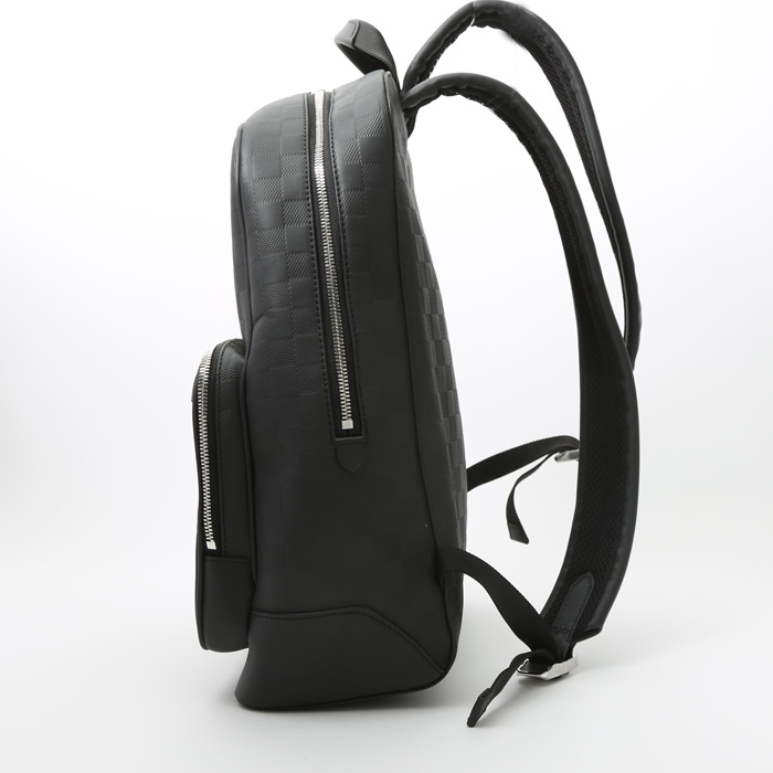 Louis Vuitton  Campus backpack  in black checkerboard print leather - Detail D2