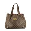 Louis Vuitton  Hampstead shopping bag  in ebene damier canvas  and brown leather - 360 thumbnail