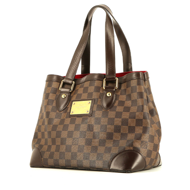 Bolso Cabás Louis Vuitton  Hampstead en lona a cuadros ébano y cuero marrón