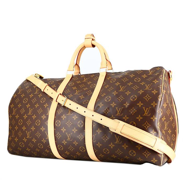 Louis Vuitton  Keepall 55 travel bag  in brown monogram canvas  and natural leather - 00pp