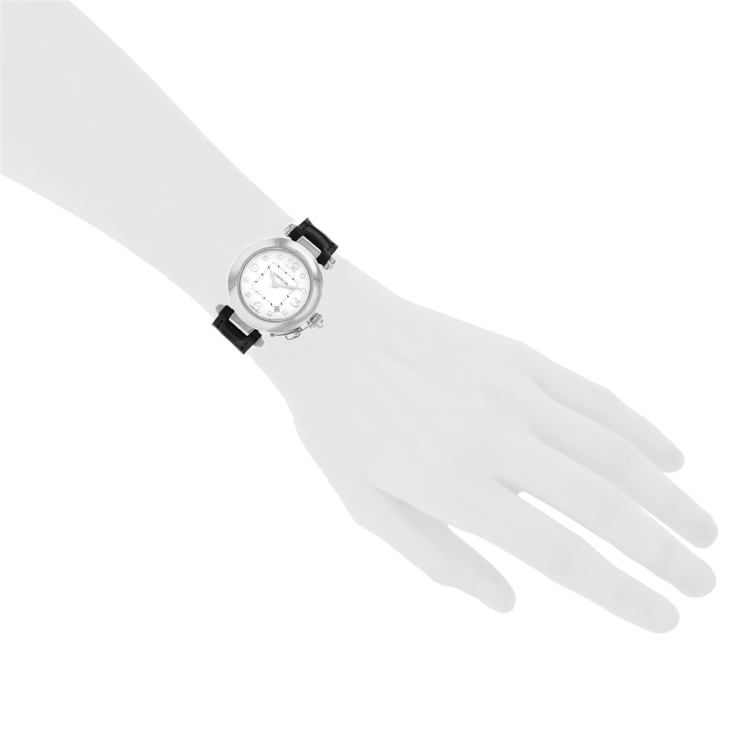 Cartier Pasha 32 Mm  in white gold Ref: Cartier - 2528  Circa 2010 - Detail D1