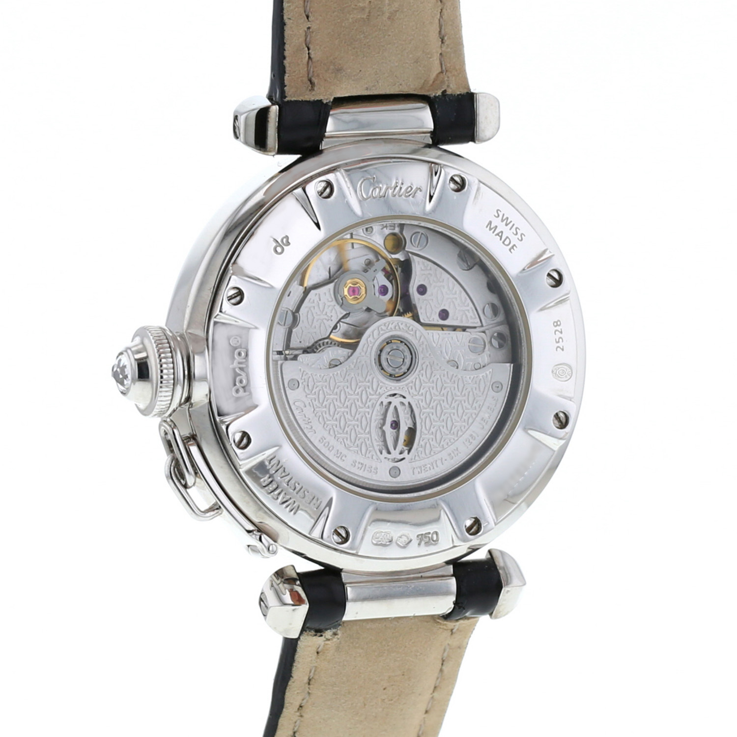 Cartier Pasha 32 Mm  in white gold Ref: Cartier - 2528  Circa 2010 - Detail D3