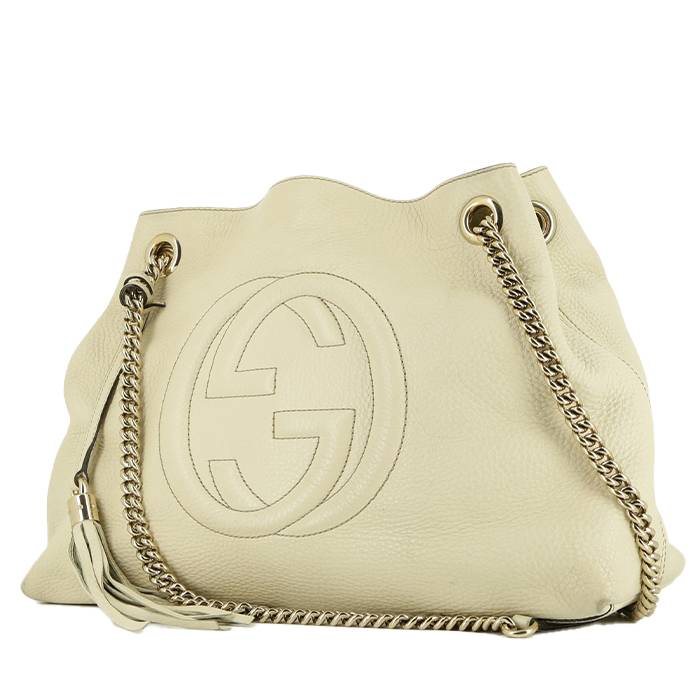 Gucci Soho shopping bag in cream color grained leather