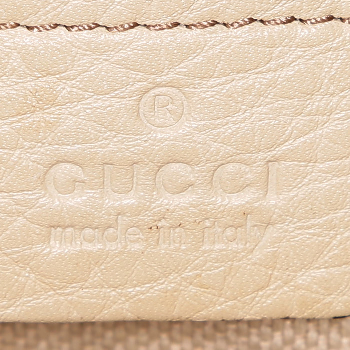 Shopping bag Gucci  Soho in pelle martellata color crema - Detail D4