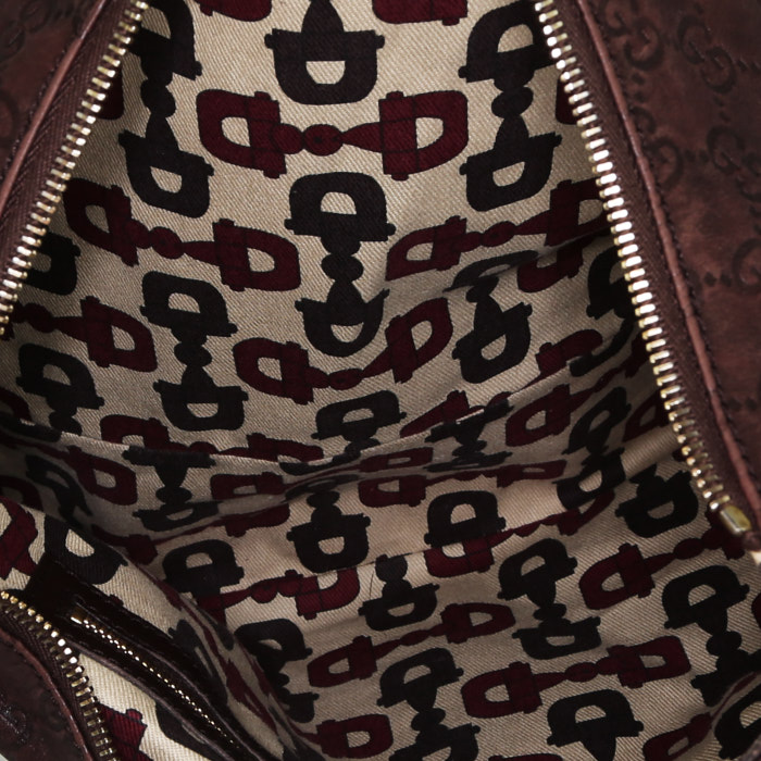 Gucci  Mors handbag  in brown leather - Detail D2