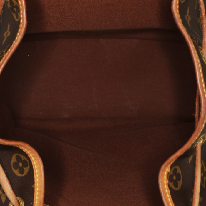 Sac à dos Louis Vuitton  Montsouris Backpack en toile monogram marron et cuir naturel - Detail D2