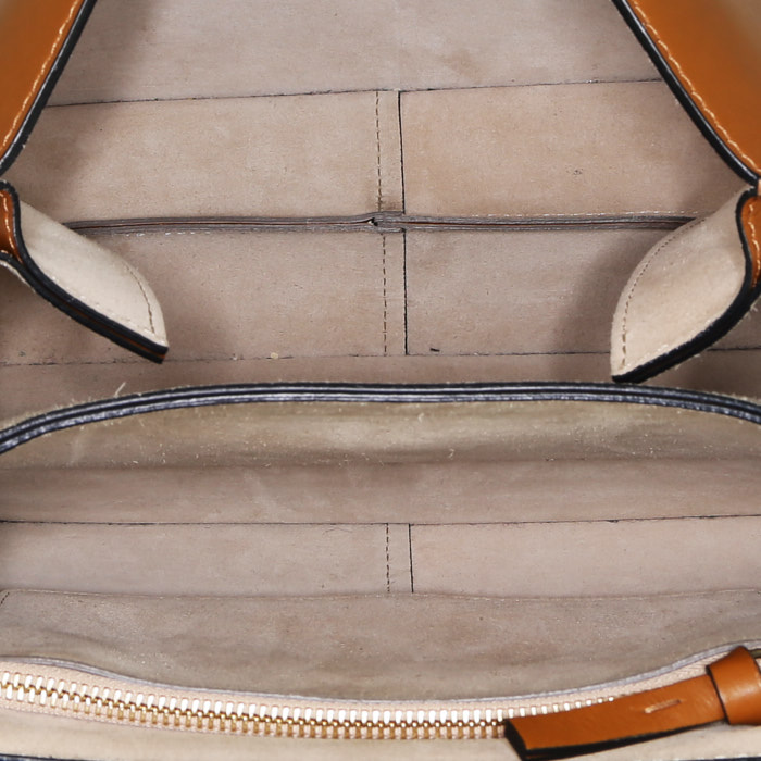 Bolso de mano Chloé  Faye en cuero color oro y ante color oro - Detail D2