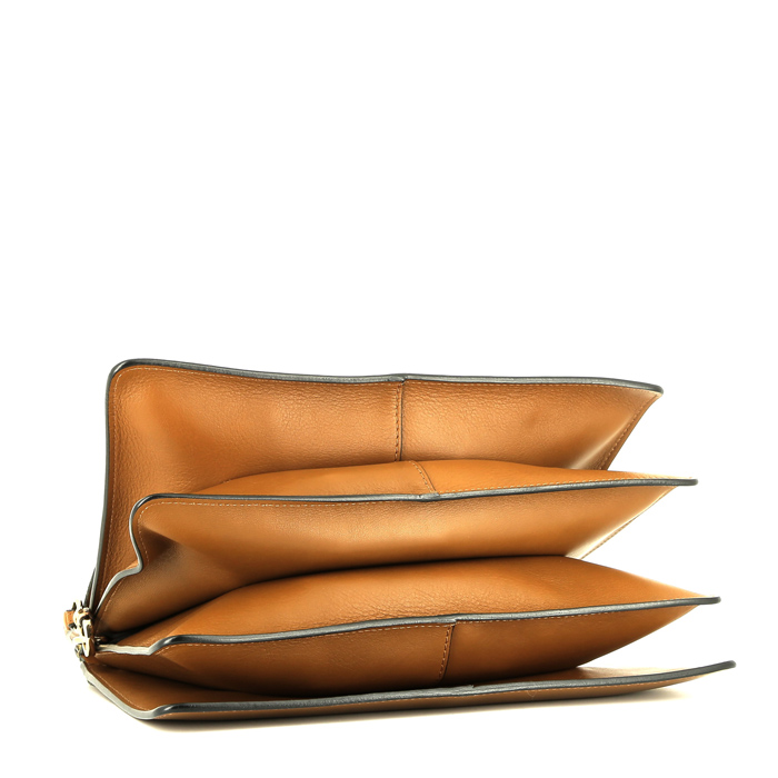 Sac à main Chloé  Faye en cuir gold et daim gold - Detail D4