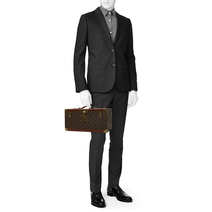 Louis Vuitton  Vanity vanity case  in brown monogram canvas  and natural leather - Detail D2