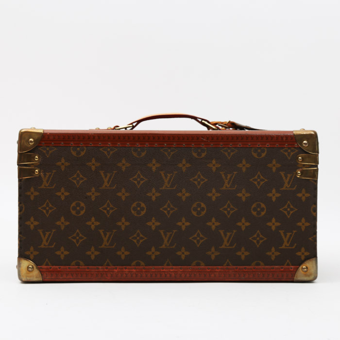 Vanity Louis Vuitton  Vanity en toile monogram marron et cuir naturel - Detail D8