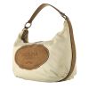 Prada   handbag  in beige canvas  and brown patent leather - 00pp thumbnail