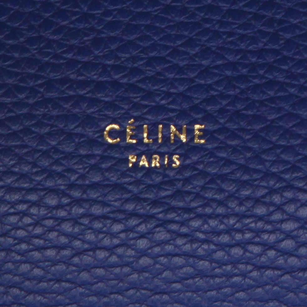 Borsa Celine  Belt modello medio  in pelle martellata blu - Detail D2