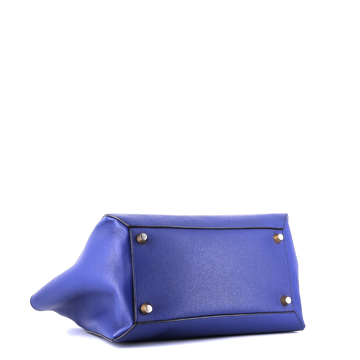 Borsa Celine  Belt modello medio  in pelle martellata blu - Detail D4