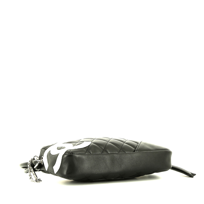 Chanel  Cambon handbag  in black and white quilted leather - Detail D4