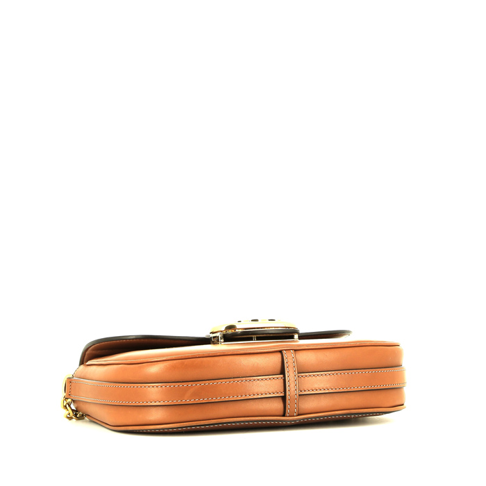 Celine  Triomphe handbag  in gold natural leather - Detail D4