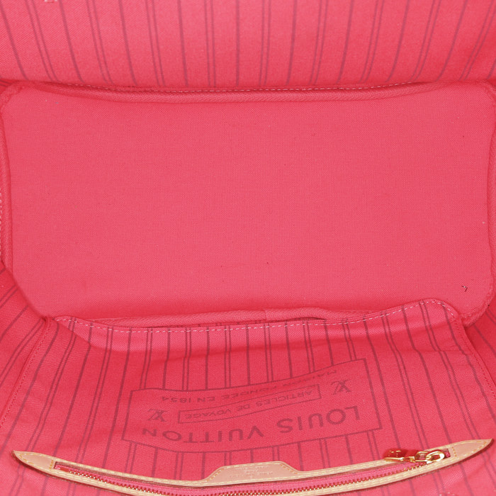 Shopping bag Louis Vuitton  Neverfull Editions Limitées in tela monogram marrone e pelle naturale - Detail D3