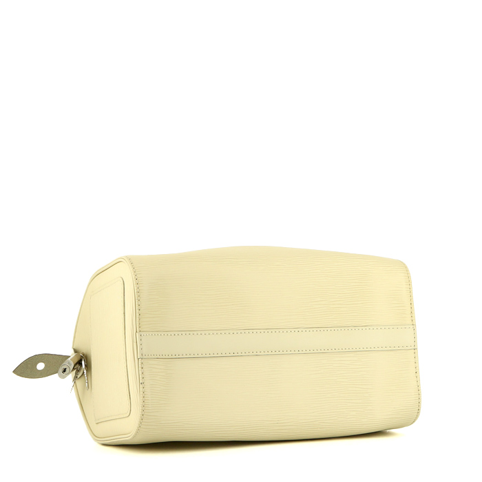 Sac à main Louis Vuitton  Speedy 25 en cuir épi beige - Detail D4
