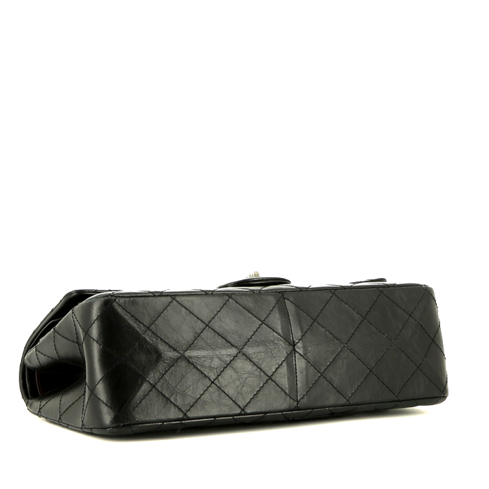 Sac à main Chanel  Chanel 2.55 en cuir matelassé noir - Detail D5