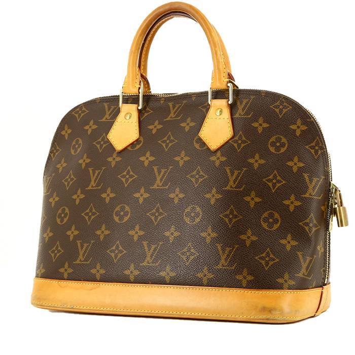 Borsa Louis Vuitton Alma BB in tela monogram marrone e pelle naturale