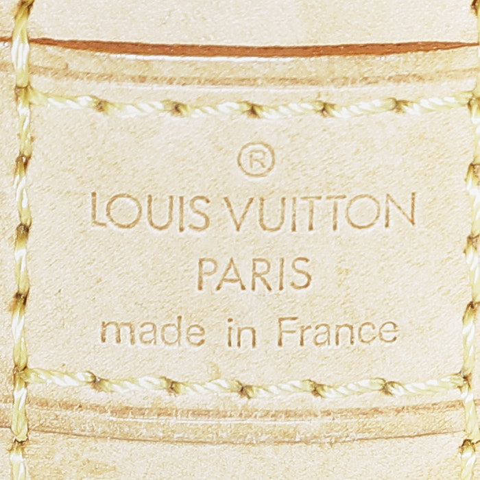 Louis Vuitton  Alma small model  handbag  in brown monogram canvas  and natural leather - Detail D3