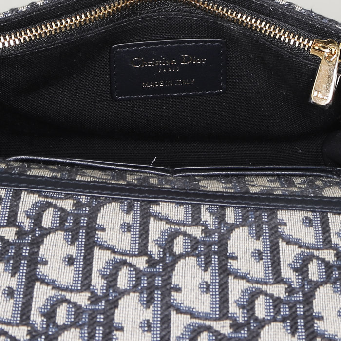 Dior  30 Montaigne pouch  in navy blue monogram canvas Oblique - Detail D3