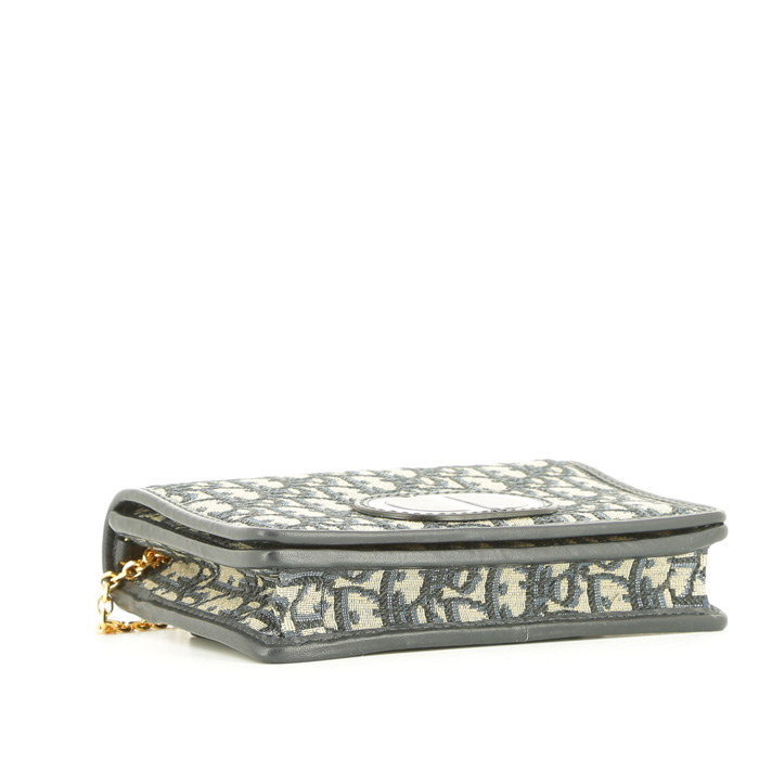 Pochette Dior  30 Montaigne en toile monogram Oblique bleu-marine - Detail D5