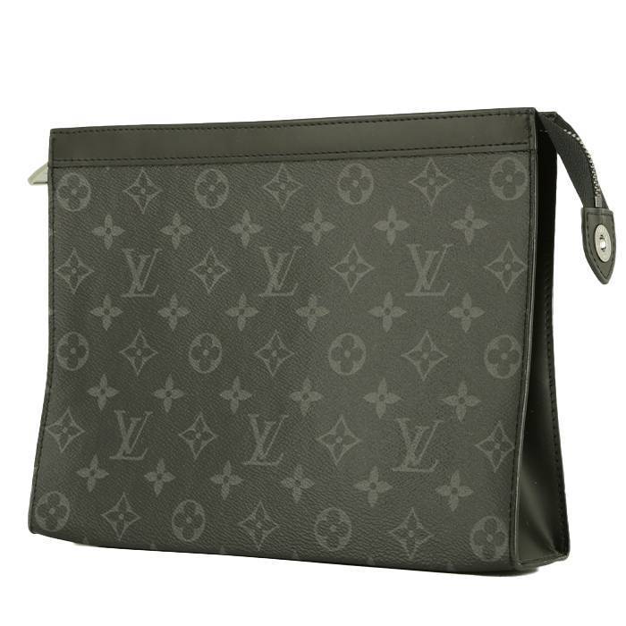 Bolsito de mano Louis Vuitton  Pochette Voyage en lona Monogram negra y gris y cuero negro
