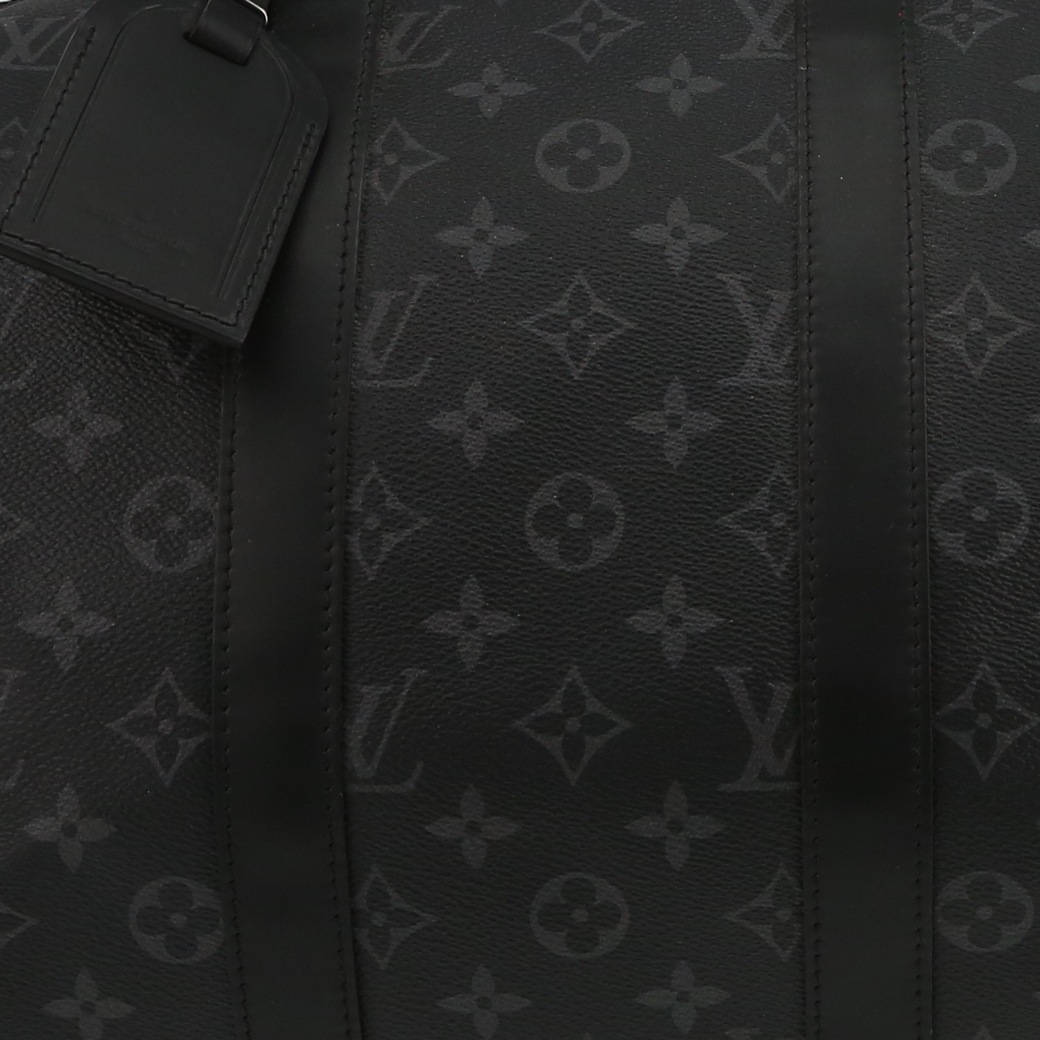 Sac de voyage Louis Vuitton  Keepall 45 en toile monogram gris Graphite et cuir noir - Detail D1