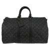 Borsa da viaggio Louis Vuitton  Keepall 45 in tela monogram grigio Graphite e pelle nera - Detail D2 thumbnail