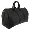 Sac de voyage Louis Vuitton  Keepall 45 en toile monogram gris Graphite et cuir noir - Detail D6 thumbnail