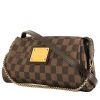 Borsa a tracolla Louis Vuitton  Eva in tela a scacchi ebana e pelle lucida marrone - 00pp thumbnail