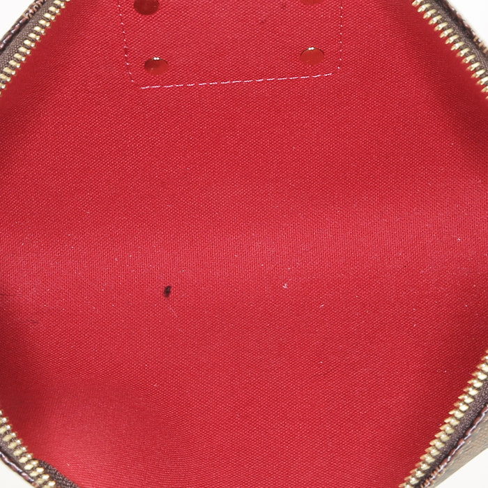 Bolso bandolera Louis Vuitton  Eva en lona a cuadros ébano y cuero esmaltado marrón - Detail D3