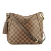 Louis Vuitton  Eva shoulder bag  in ebene damier canvas  and brown leather - 360 thumbnail
