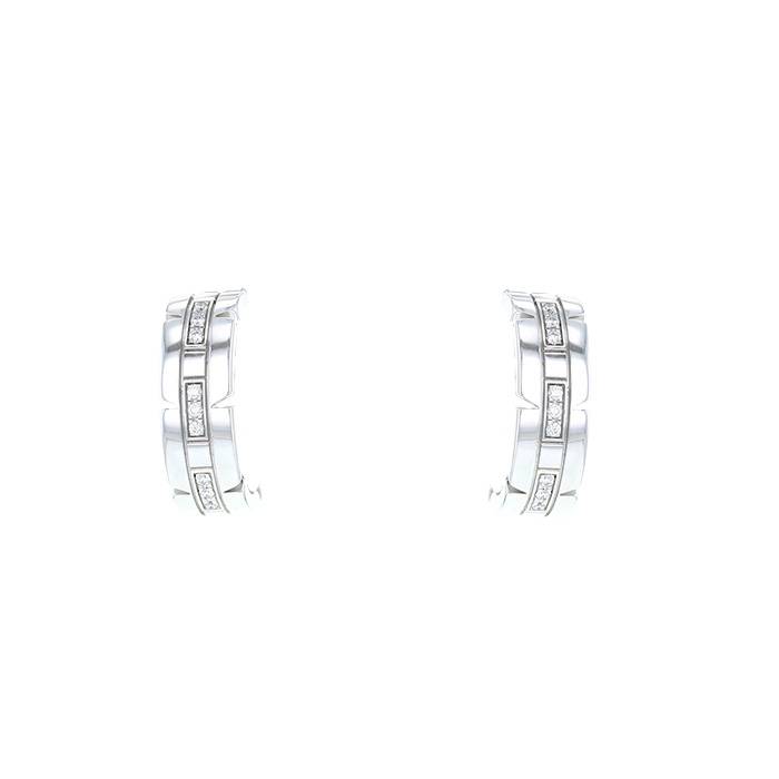 Cartier Tank earrings in white gold and diamonds - 00pp