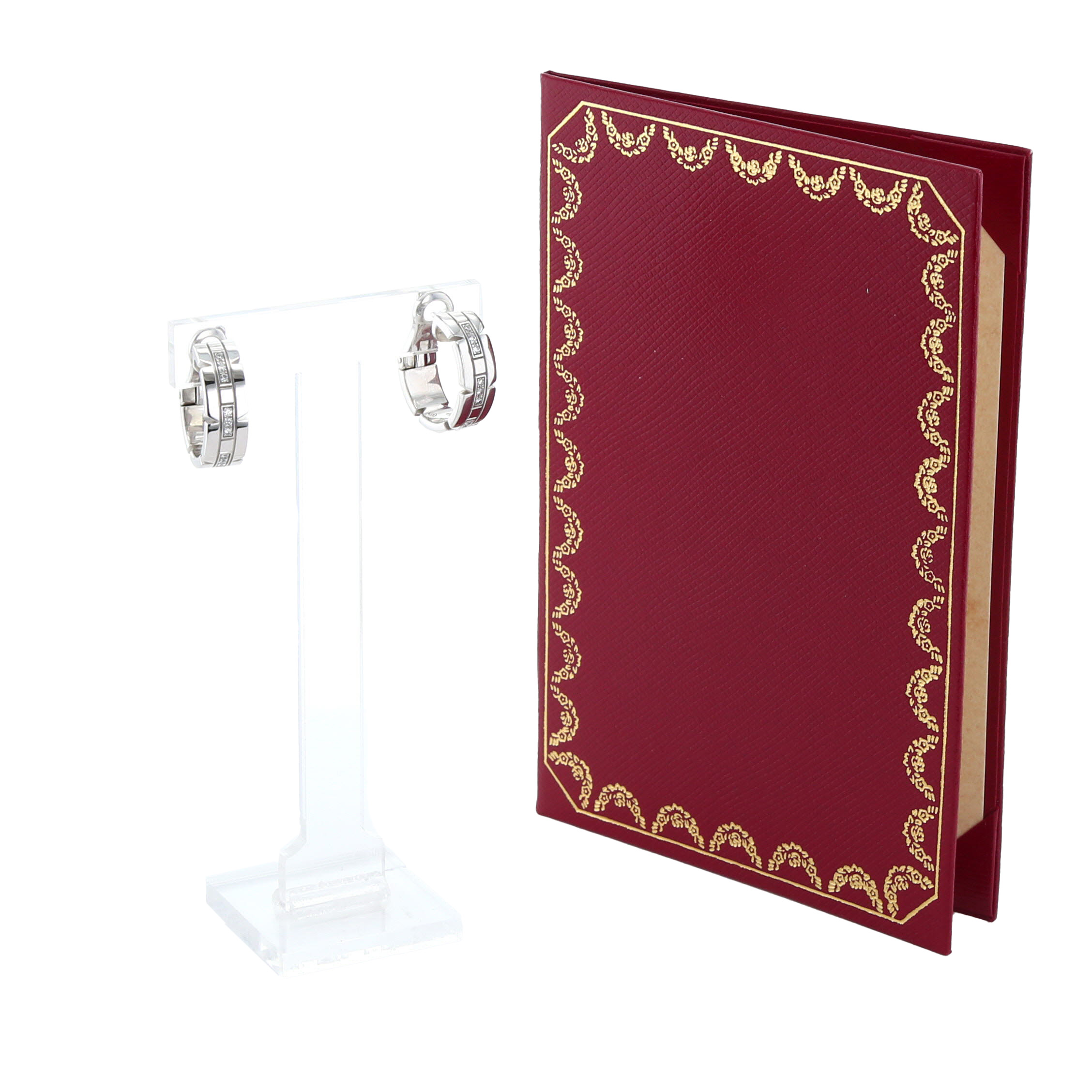 Cartier Tank earrings in white gold and diamonds - Detail D2