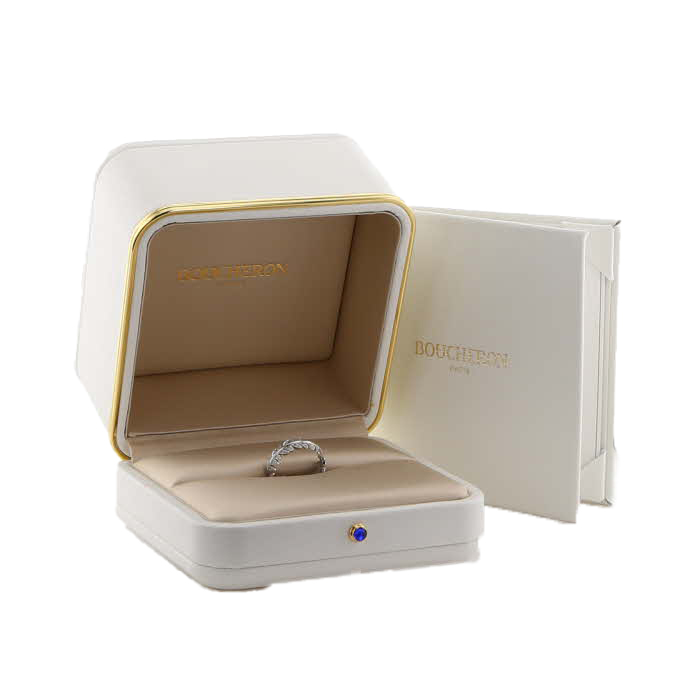 Anello Boucheron Plume de Paon in oro bianco e diamanti - Detail D2