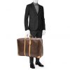 Bolsa de viaje Louis Vuitton  Sirius en lona Monogram revestida marrón y cuero natural - Detail D1 thumbnail