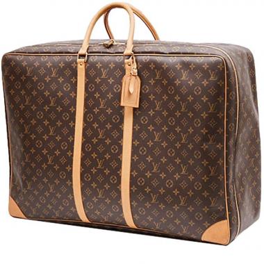 Borsa da viaggio Louis Vuitton  Sirius in tela monogram cerata marrone e pelle naturale