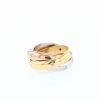 Cartier Trinity medium model ring in 3 golds and diamonds - 360 thumbnail