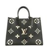 Sac cabas Louis Vuitton  Onthego moyen modèle  en cuir monogram noir et beige - 360 thumbnail