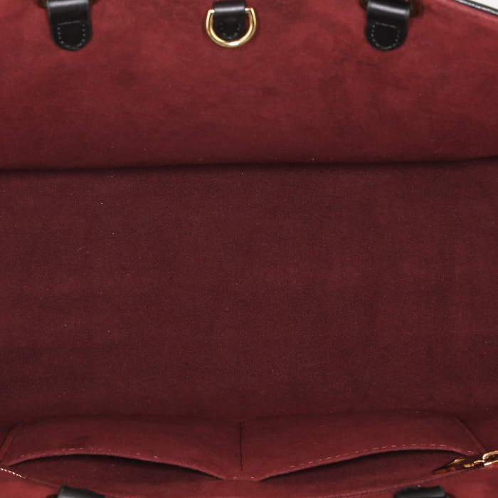 Bolso Cabás Louis Vuitton  Onthego modelo mediano  en cuero Monogram negro y beige - Detail D3