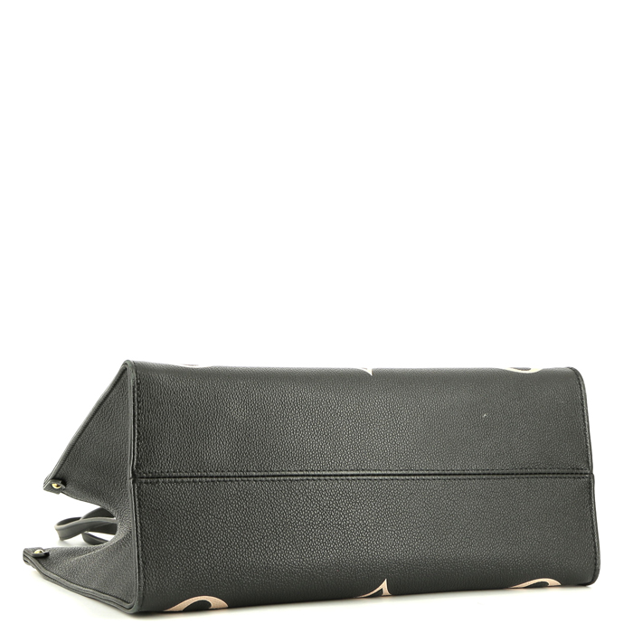 Shopping bag Louis Vuitton Onthego modello medio in pelle monogram nera e beige - Detail D5