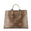 Louis Vuitton  Onthego medium model  shopping bag  in brown and beige monogram leather - 360 thumbnail