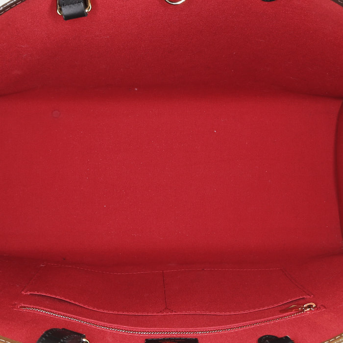 Shopping bag Louis Vuitton Onthego modello medio in pelle monogram marrone e beige - Detail D3