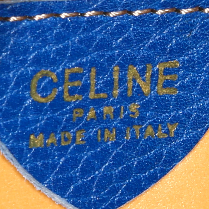 Bolso de mano Celine  Vintage en cuero azul - Detail D3